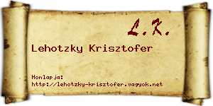 Lehotzky Krisztofer névjegykártya